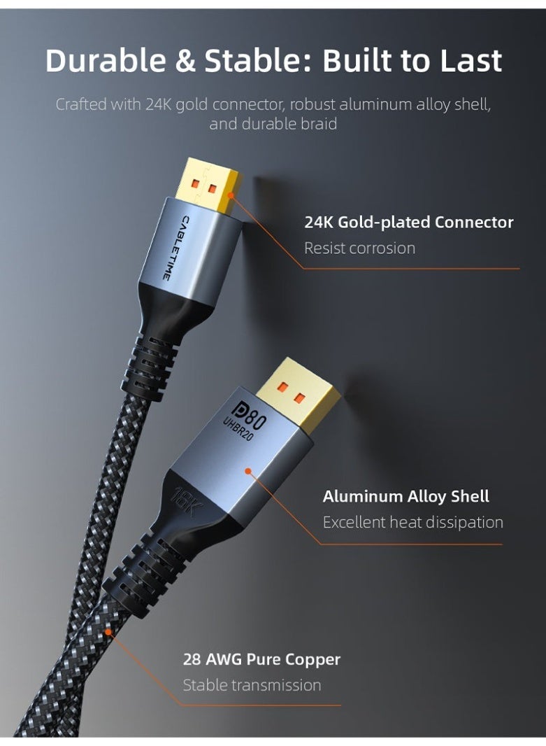 كابل تايم كابل CABLETIME DisplayPort 2.1 - Image 2